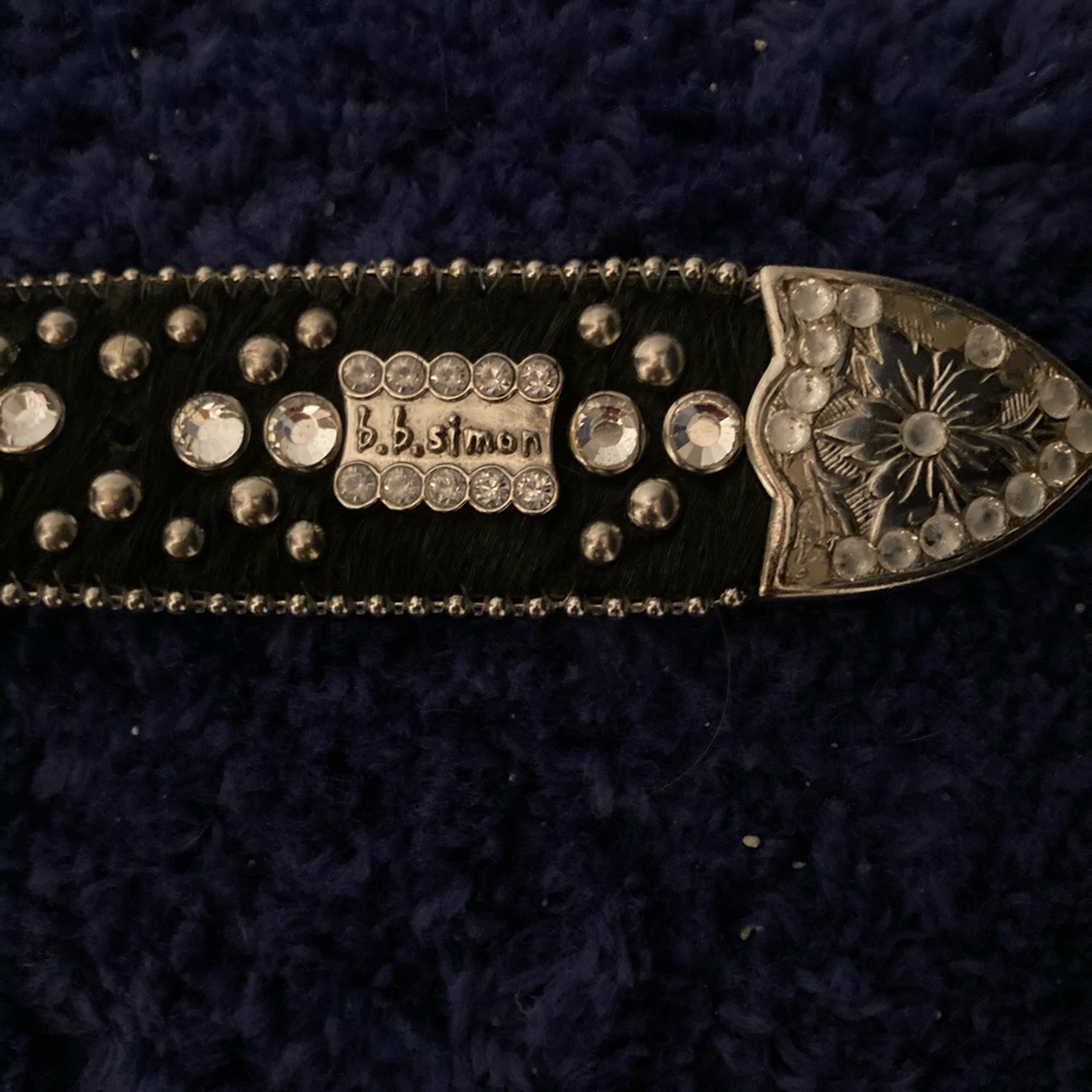 COPY - Bb Simon black cow skin belt with cross si…